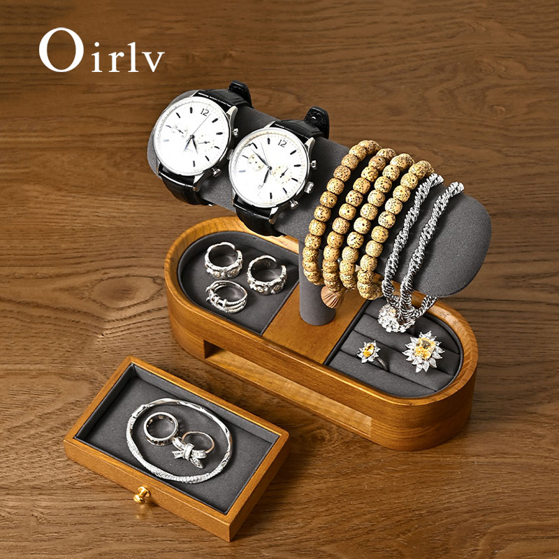Model Kit Display - Oirlv Rak Organizer Jam Tangan Kayu