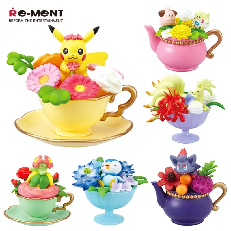 Model Kit Pokemon - Pokemon Miniatur Cangkir Bunga Adegan Kotak