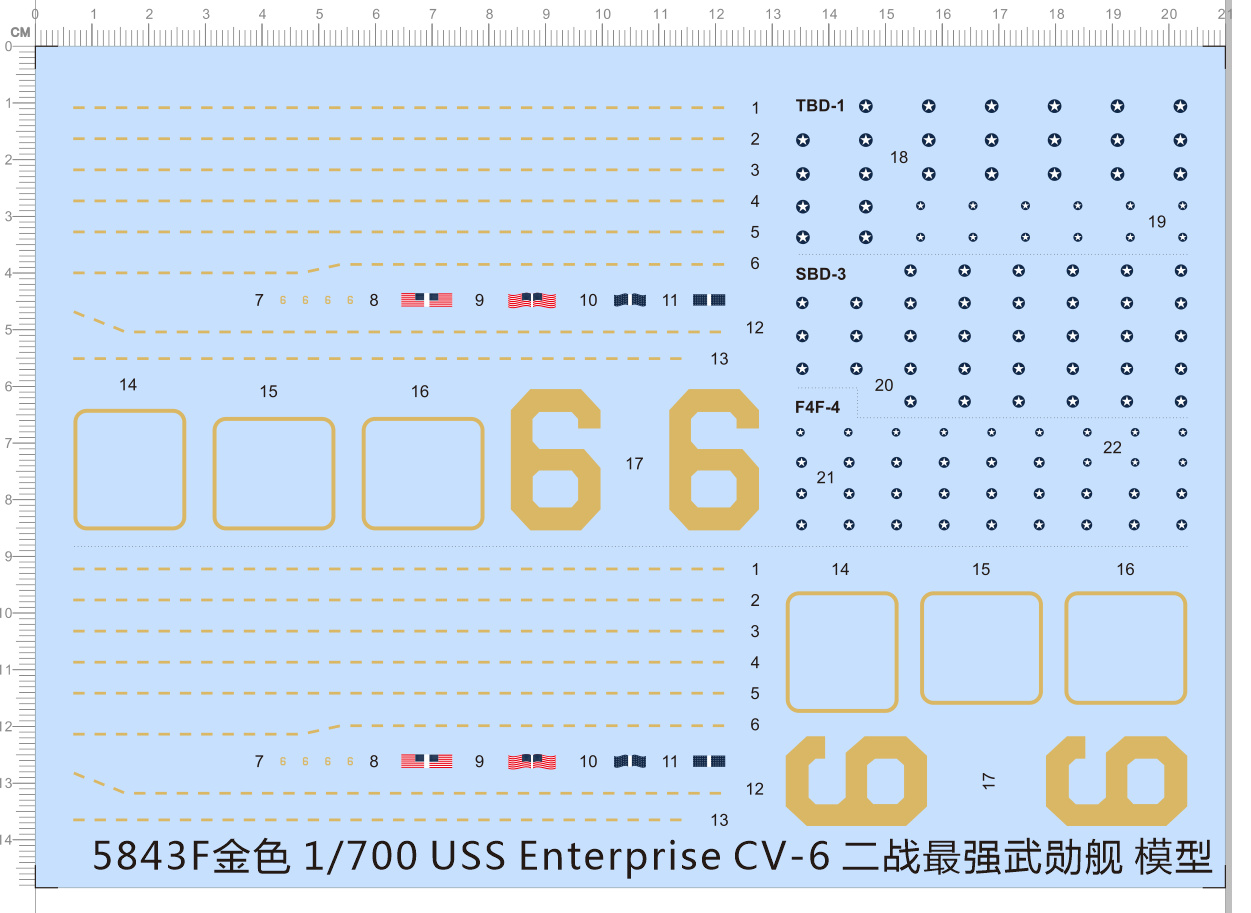 Model Kit Uss Enterprise - Kit Model CV-6 skala 1/700 USS