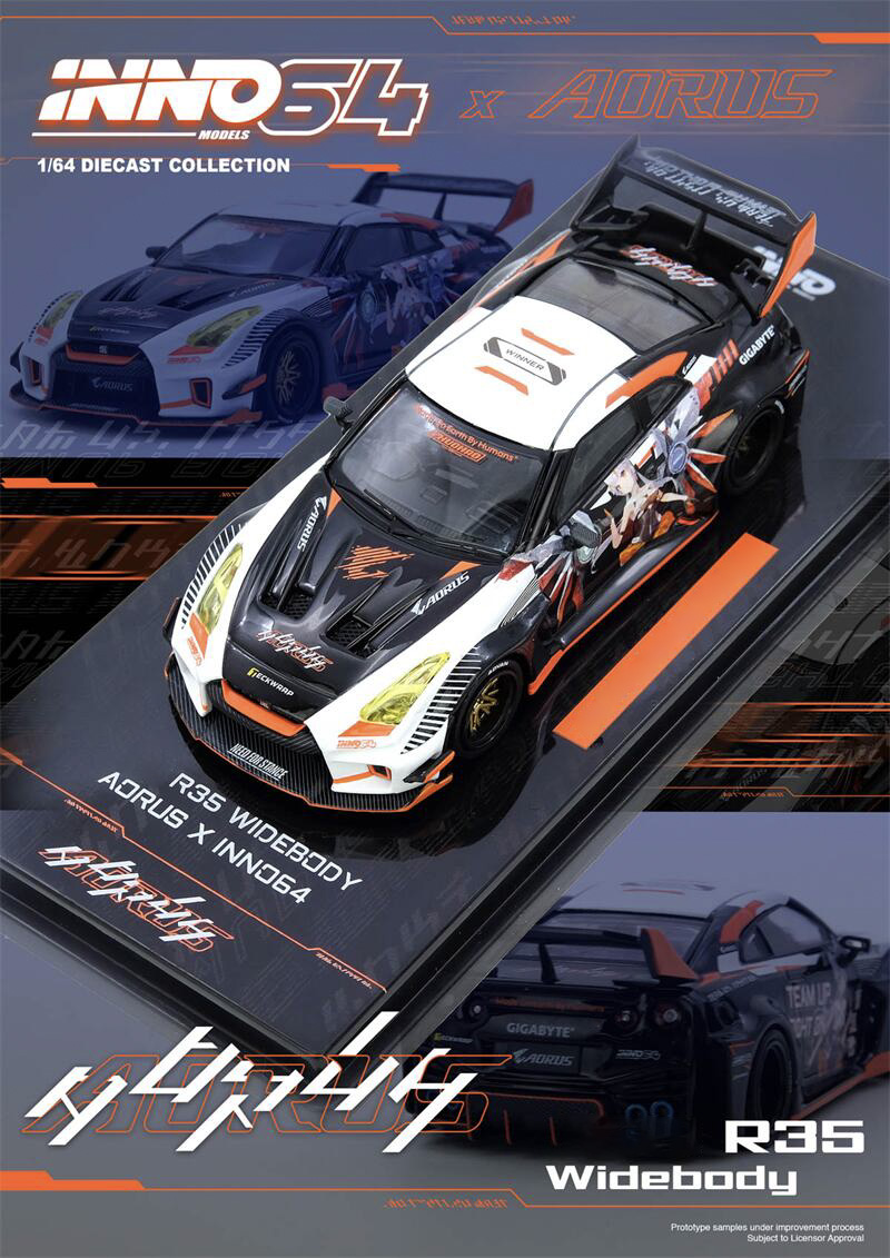 INNO 1:64 R35 WIDEBODY AORUS X - Model Kit R34 ulasan dan harga