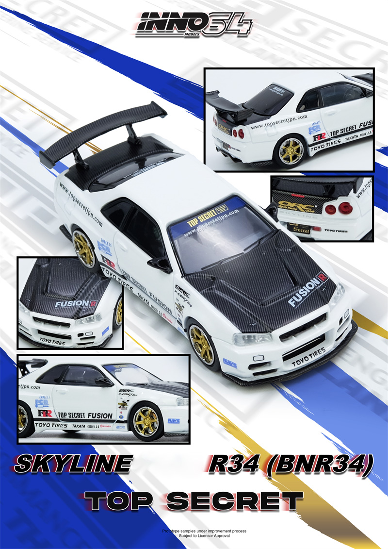 INNO 1:64 R35 WIDEBODY AORUS X - Model Kit R34 ulasan dan harga