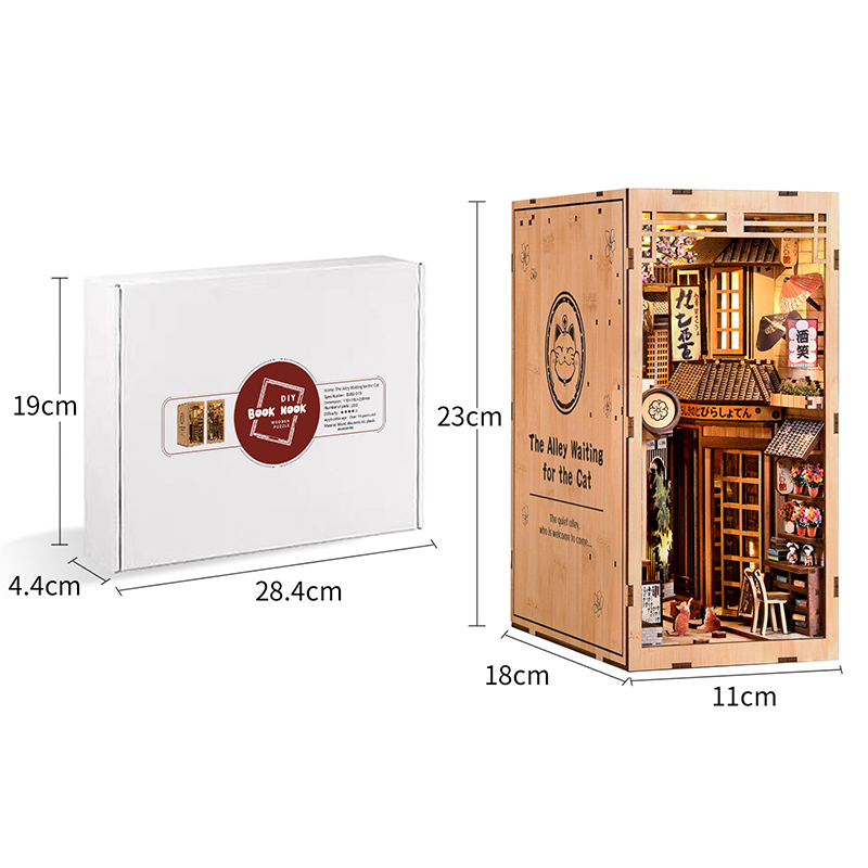 Kit Rak Buku Kayu LED DIY Puzz - Model Kit In Era ulasan dan harga
