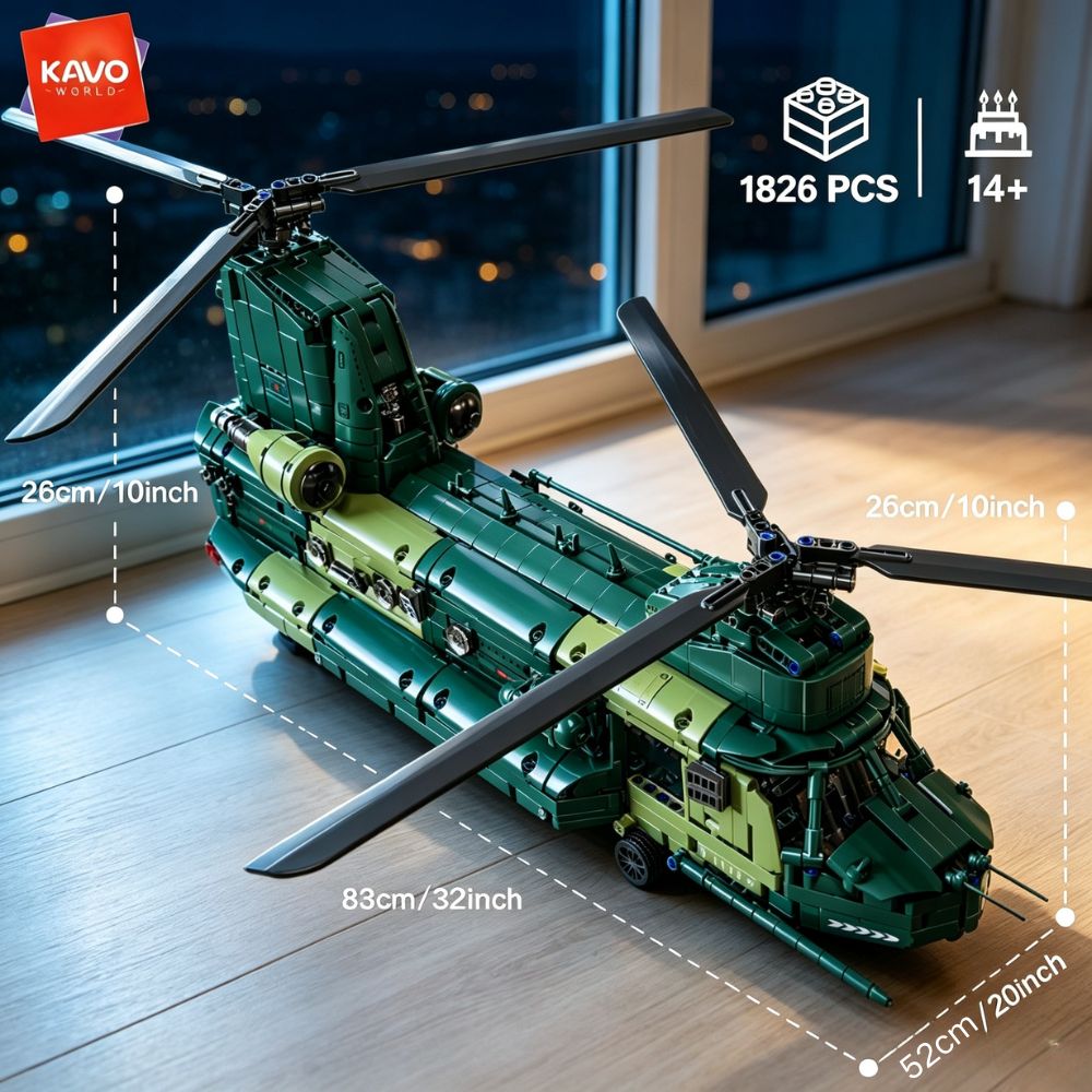 KAVOWORLD 1826pcs 32inch Helik - Model Kit In Era ulasan dan harga
